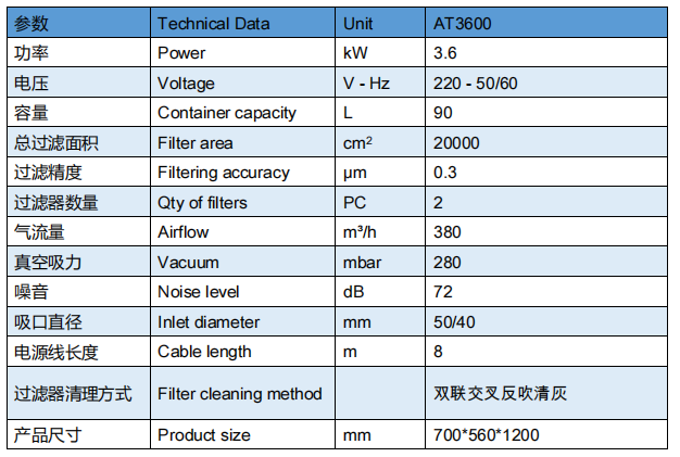 车间吸尘设备参数